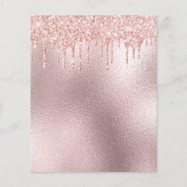 Rose gold pink glitter drips glam paper sheet