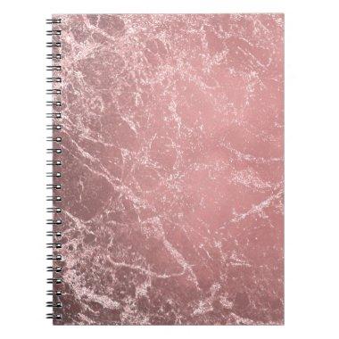Rose Gold Pink Modern Trendy Glam Marble Chic Notebook