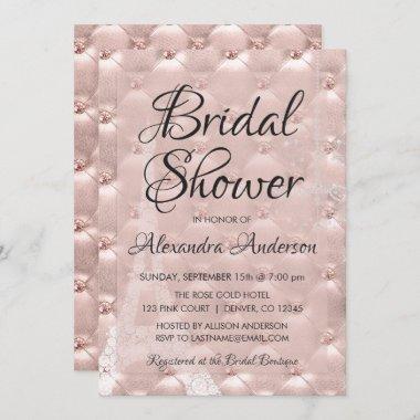 Rose Gold Pink Paris Bridal Shower Invitations