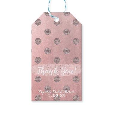 Rose Gold Pink Shine Glam Polka Dots Modern Chic Gift Tags