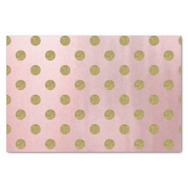 Rose Gold Pink Shine Glam Polka Dots Modern Chic Tissue Paper