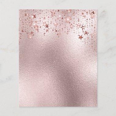 Rose gold pink stars foil paper sheet