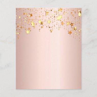 Rose gold pink stars glam paper sheet