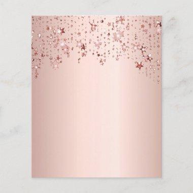 Rose gold pink stars paper sheet