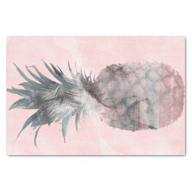 Rose Gold Pink Tropical Summer Pineapple Party Tissue Paper