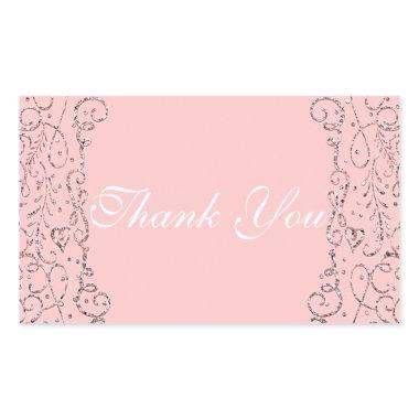 Rose Gold Royal Castle Fairy Tale Princess Favor Rectangular Sticker
