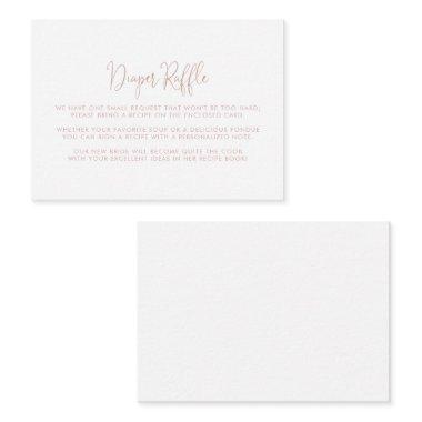 Rose Gold Script Wedding Recipe Request  Enclosure Invitations