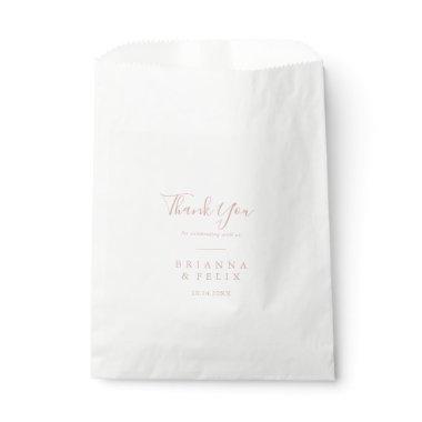 Rose Gold Simple Minimalist Thank You Wedding Favor Bag