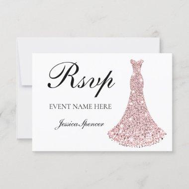Rose Gold Sparkle Dress all Birthday / Bridal RSVP