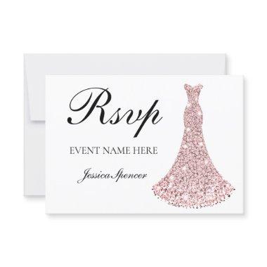 Rose Gold Sparkle Dress all Birthday / Bridal RSVP