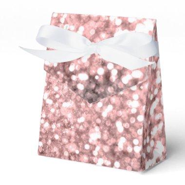 Rose Gold Sparkle Lights Girls Glittery Sparkly Favor Boxes