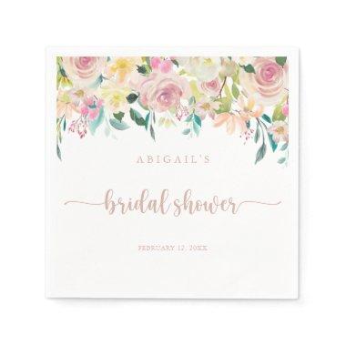 Rose Gold Spring Floral  Napkins