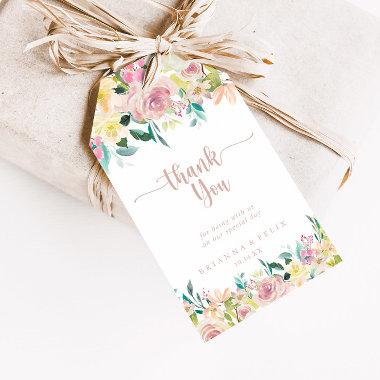 Rose Gold Spring Floral Wedding Thank You  Gift Tags