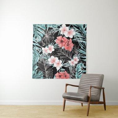 Rose Gold Tropical Elegant Botanical Island Luau Tapestry