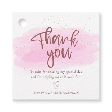 Rose Gold Watercolor Bridal Shower Thank You Favor Tags