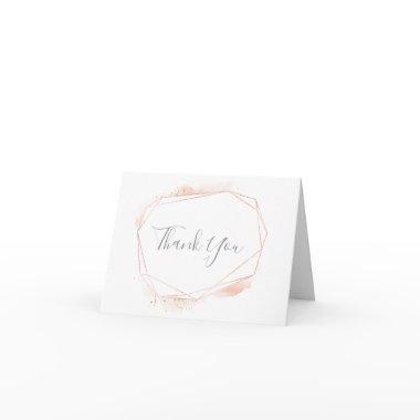 Rose Gold Watercolor Geometric Thank You