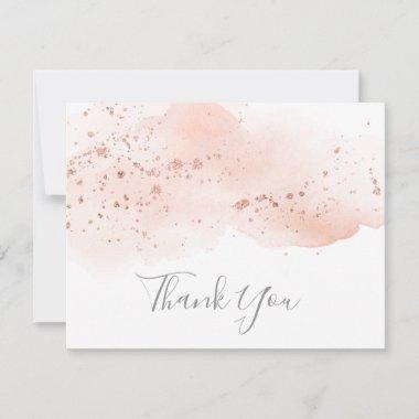 Rose Gold Watercolor Thank You Invitations