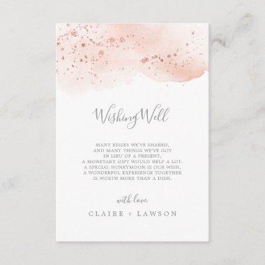 Rose Gold Watercolor Wedding Wishing Well Invitations