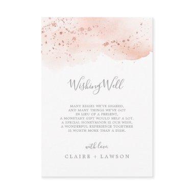 Rose Gold Watercolor Wedding Wishing Well
