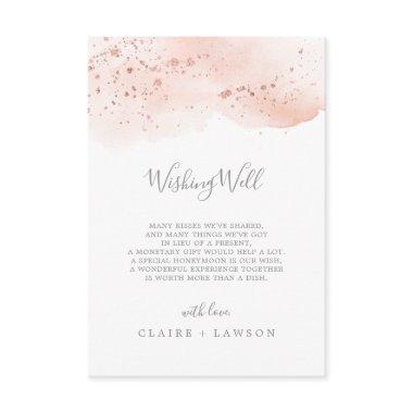 Rose Gold Watercolor Wedding Wishing Well Invitations