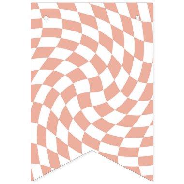 Rose Gold Wedding Collection Check Checkered Bunting Flags