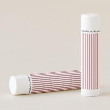 Rose Gold White Simple Horizontal Striped Lip Balm