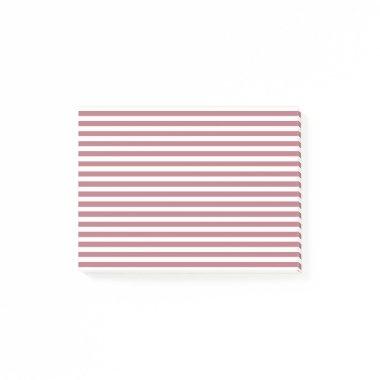 Rose Gold White Simple Horizontal Striped Post-it Notes