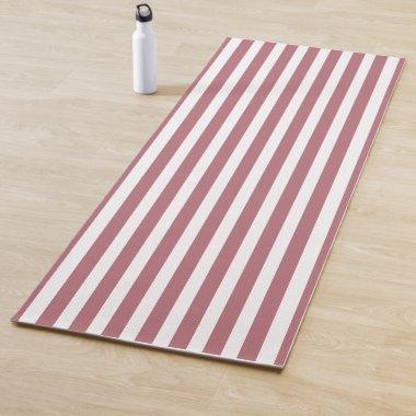 Rose Gold White Simple Horizontal Striped Yoga Mat