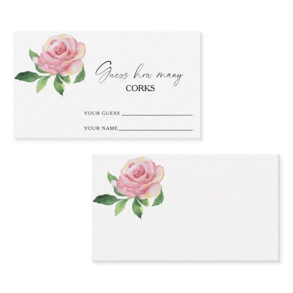 Rose - guess how many corks bridal game enclosure