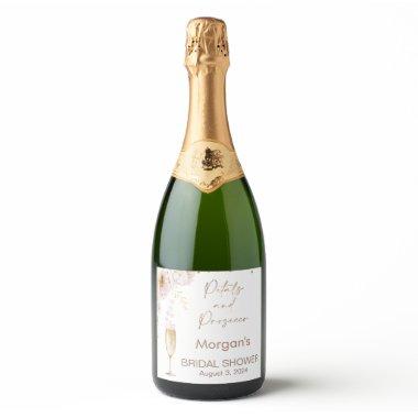 Rose Petals Petals Prosecco Boho  Sparkling Wine Label