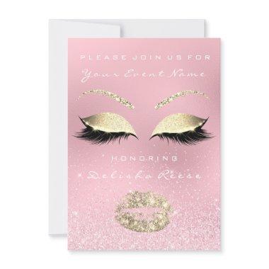 Rose Pink Sparkly Lips Glitter