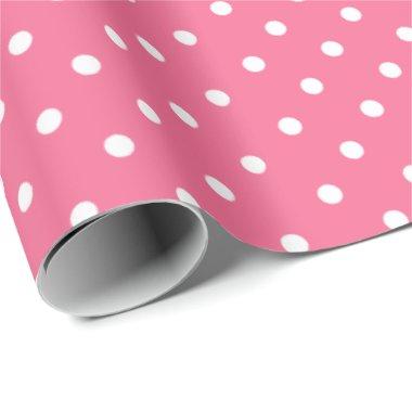 Rose Pink | White Polka Dot Wrapping Paper