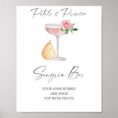 Rose prosecco bridal shower - sangria bar poster