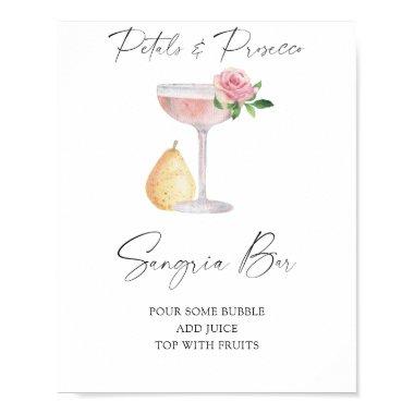 Rose prosecco bridal shower - sangria bar poster