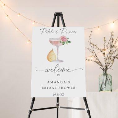 Rose prosecco welcome bridal shower party foam board