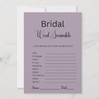 Rose Quartz Bridal Word Scramble Game Invitations