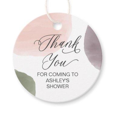 Rose, Sage, & Grape Thank You Bridal Shower Favor Tags