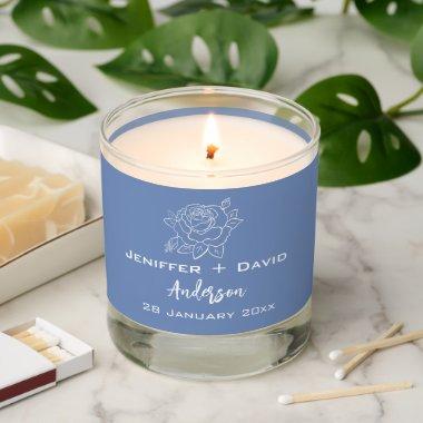 Rose Sketch Personalized Wedding/  Scented Candle
