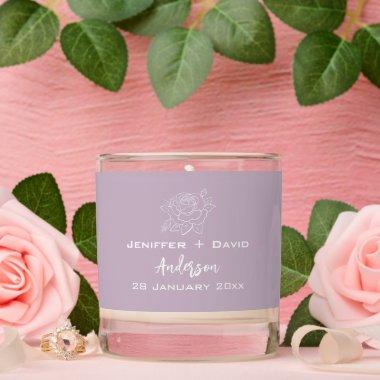 Rose Sketch Personalized Wedding/  Scented Candle