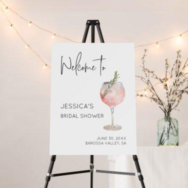 Rose Wine Cocktail Bridal Shower Welcome Sign