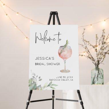 Rose Wine & Greenery  Welcome Sign