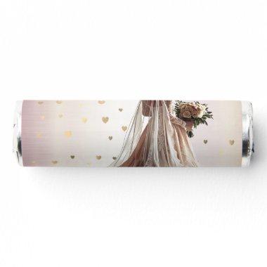 Rose Winter Wedding Bride Golden Shiny Heart Party Breath Savers® Mints