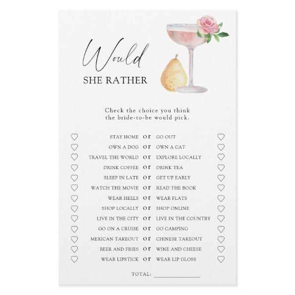 Rose - Would she rather  game