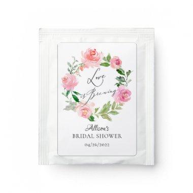 Rose Wreath Floral Bridal Shower Tea Bag Drink Mix