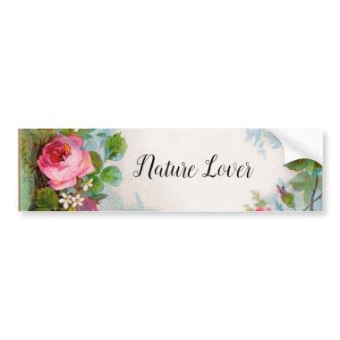 ROSES AND JASMINES, FLORAL BEAUTY NATURE LOVER BUMPER STICKER