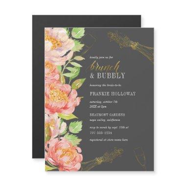 Roses & Champagne | Brunch & Bubbly Bridal Shower Magnetic Invitations