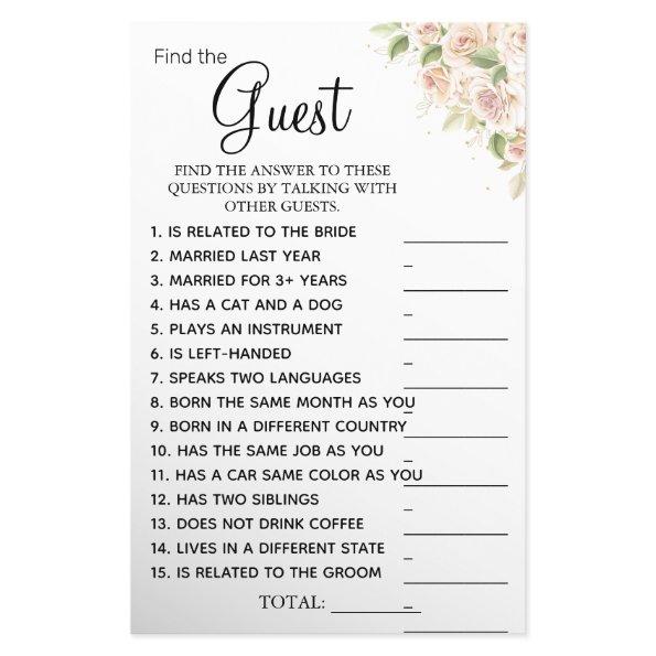 Roses Find the Guest  game  Flyer