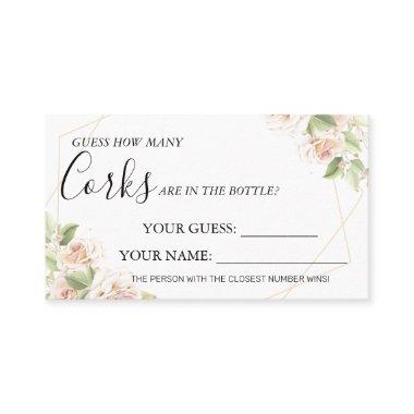 Roses How many Corks Bridal Shower Invitations game