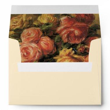 Roses in a Vase by Renoir, Floral Bridal Shower Envelope