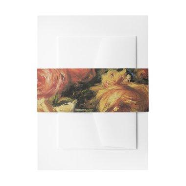 Roses in a Vase by Renoir, Floral Bridal Shower Invitations Belly Band